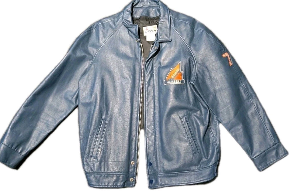 Vintage Kanata Blazers Hockey   Leather Jacket   Removable Inner  Size Large 0
