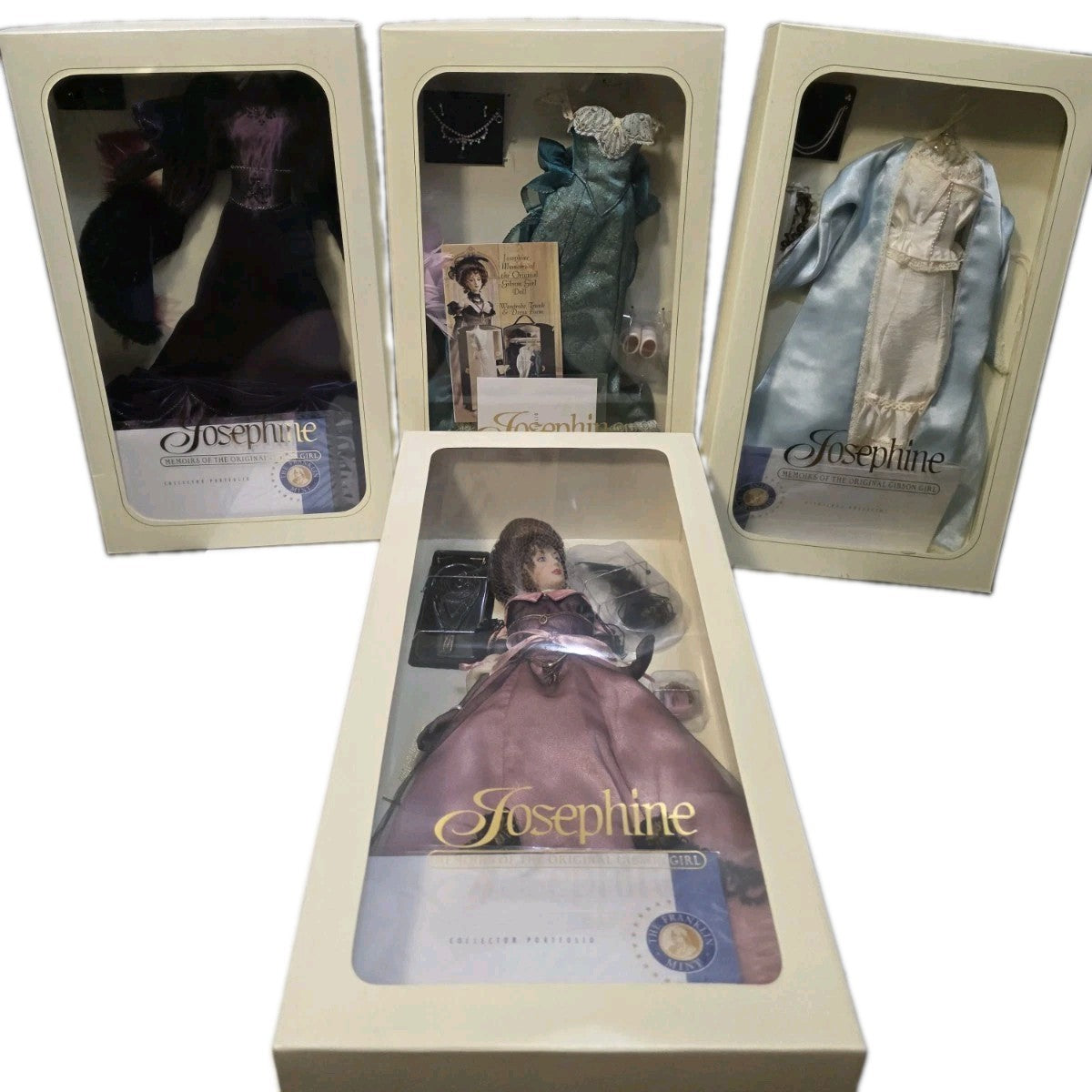 Franklin Mint Josephine Doll Lot - Memoirs Of The Original Gibson Girl+3 Outfits0
