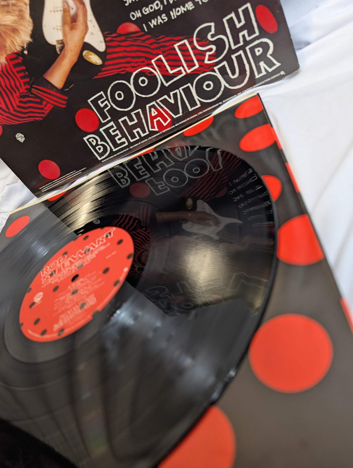 R0D STEWART - FOOLISH BEHAVIOR -LP- ALBUM-1980 -#XHS 3485-OG INSERTS AND POSTER