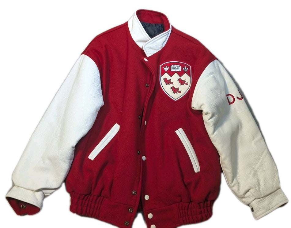 Vtg McGILL UNIVERSITY Wool / Leather VARSITY JACKET Mens Small Montreal Canada0