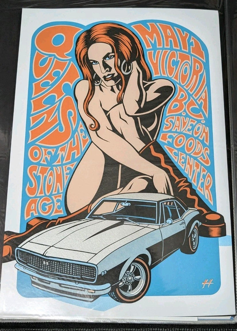 Queens of  the Stone Age - Victoria - silkscreen poster - Justin Hampton  QOTSA