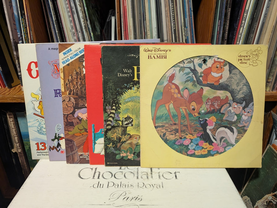 Lot of 6 Walt Disney Records   Various Titles  Picture Disc  12" Records Vintage0