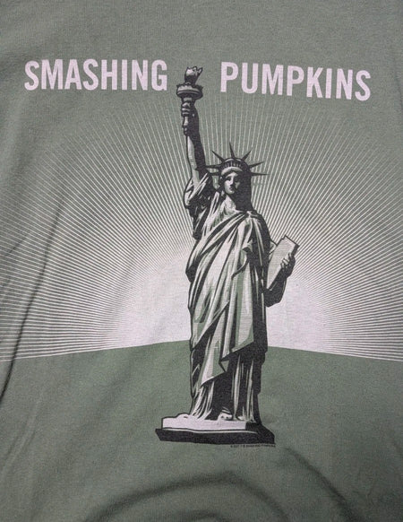 RARE AUTHENTIC 2007 Smashing Pumpkins TOUR   Adult Large Green T Shirt 4