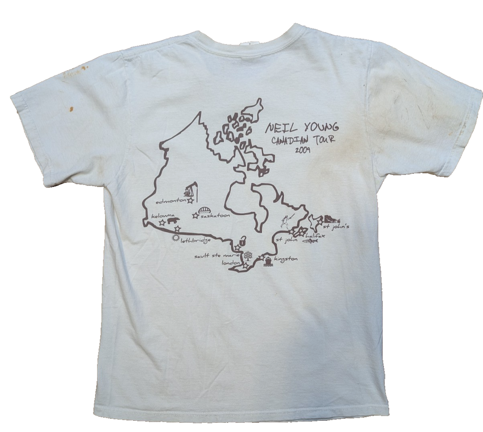 RARE 2009 Neil Young Chrome Canadian Tour T SHIRT SzSmall1