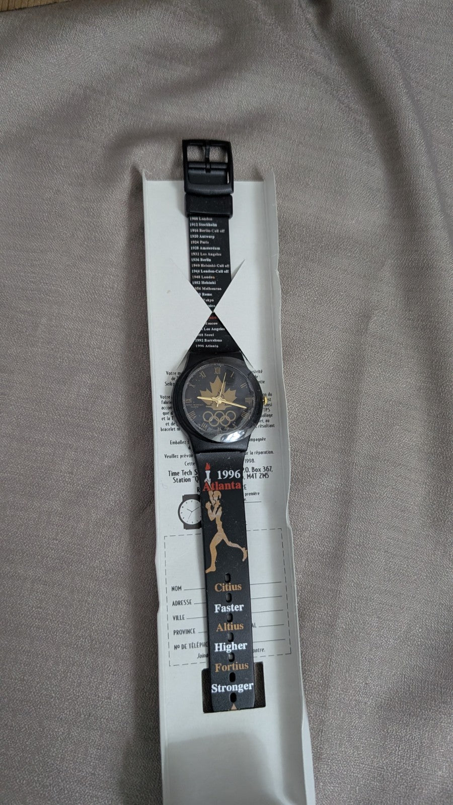 McDonalds Official Olympic Seiko Wristwatch Watch 1996 Atlanta Olympics Canadian