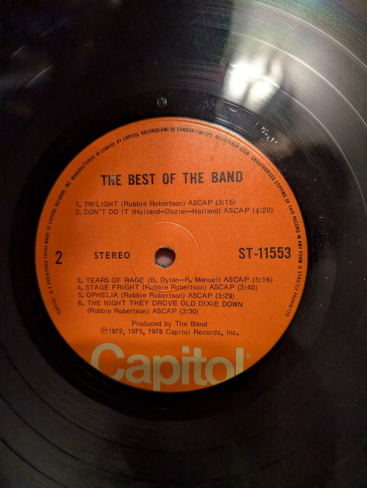 The Band   The Best of The Band   1976 Capitol Records ST 11553 Rock Vinyl LP6