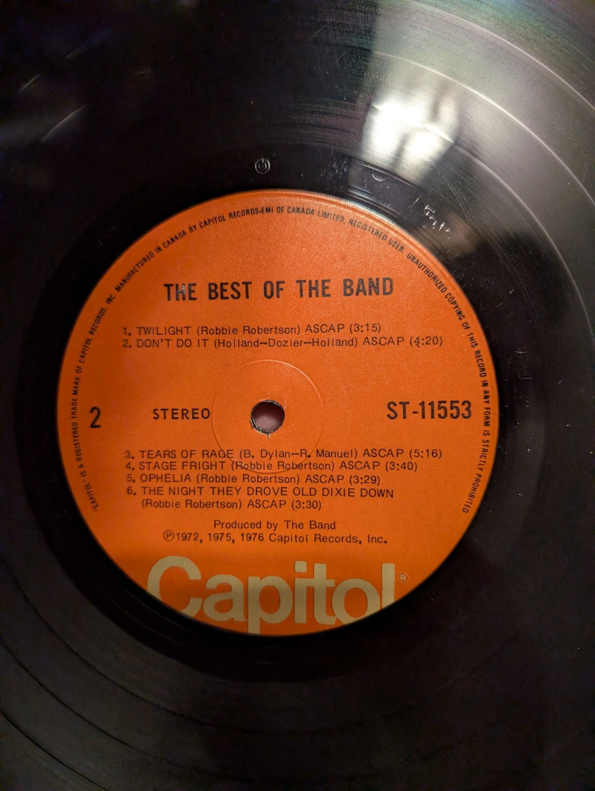 The Band   The Best of The Band   1976 Capitol Records ST 11553 Rock Vinyl LP6