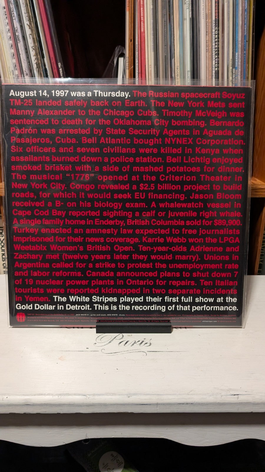 The White Stripes   Live At The Gold Dollar LP   2012 Ltd Ed White 1