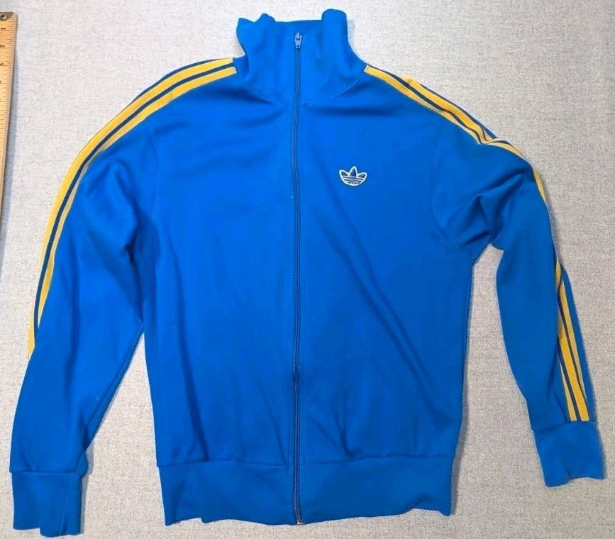 VTG 80's ADIDAS Track Jacket Trefoil BLUE Sz S0