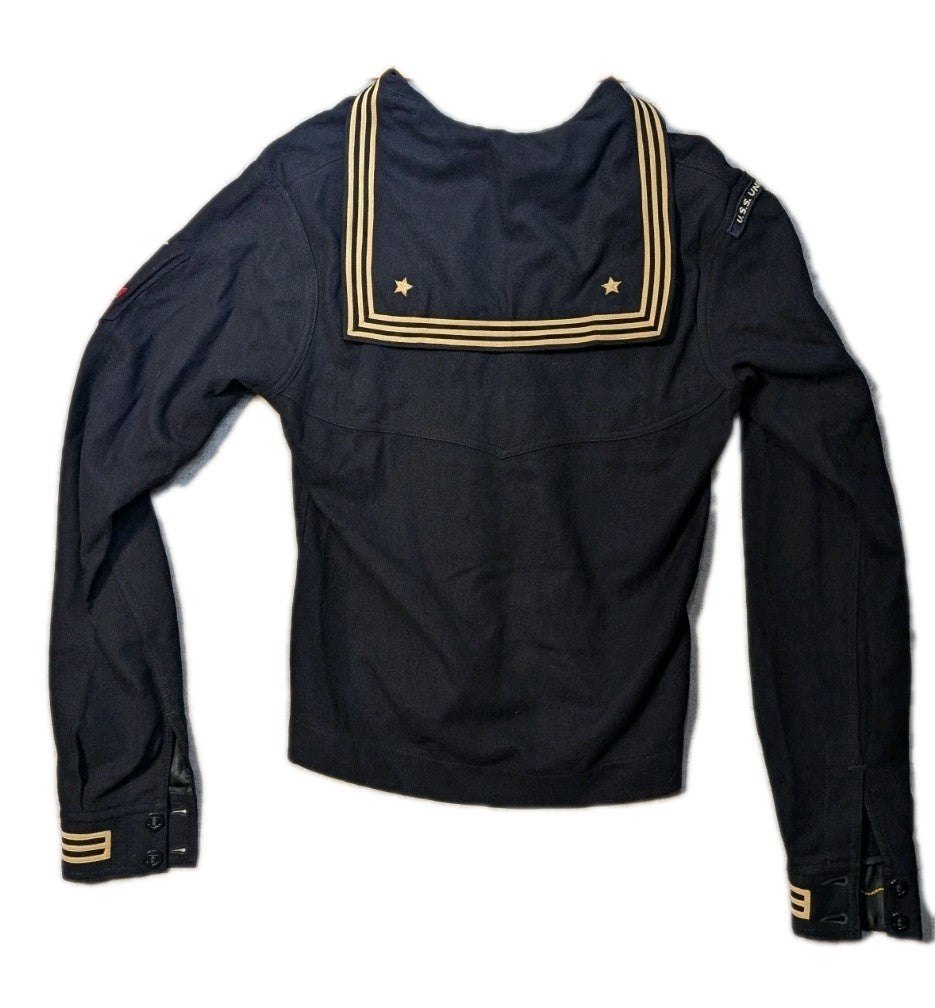 Original Military Vintage Navy Sailor Kracker Jack Blue Wool Tunic #21