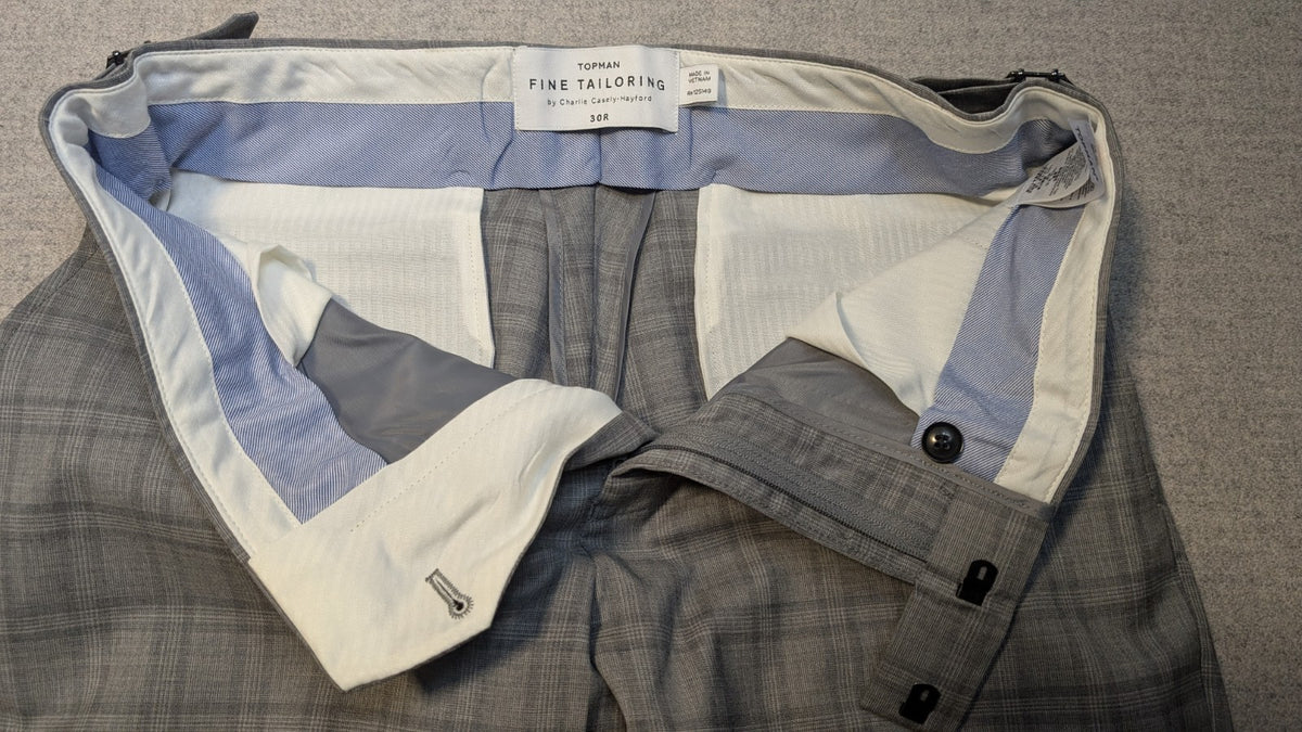 Topman Suit Jacket (34) + Pants (30R)   Grey Plaid13