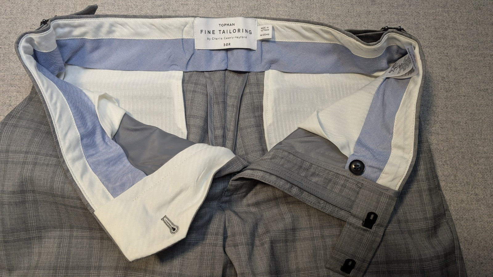 Topman Suit Jacket (34) + Pants (30R)   Grey Plaid13