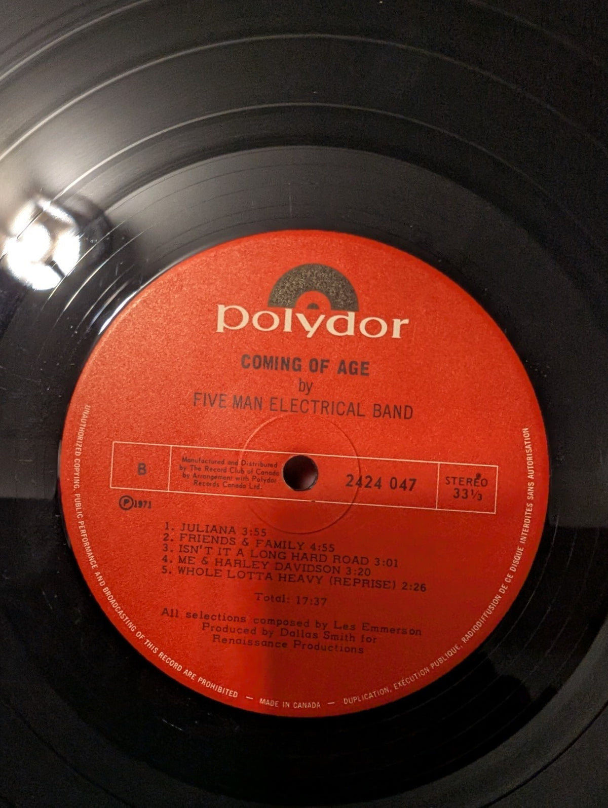 Five Man Electrical Band - Coming of Age (Vinyl Record LP) -19712