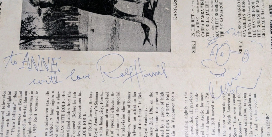 Rolf Harris Australian Entertainer Autographed LP. 0