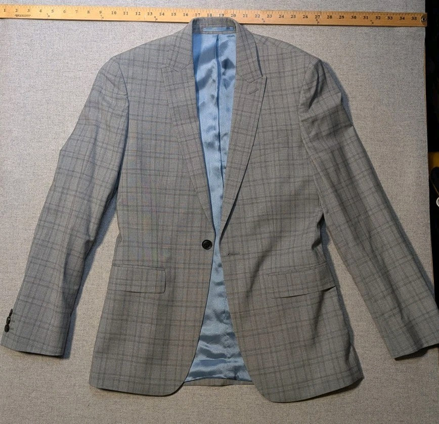 Topman Suit Jacket (34) + Pants (30R)   Grey Plaid0