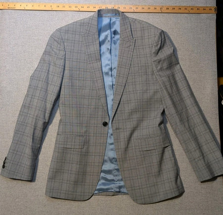 Topman Suit Jacket (34) + Pants (30R)   Grey Plaid0