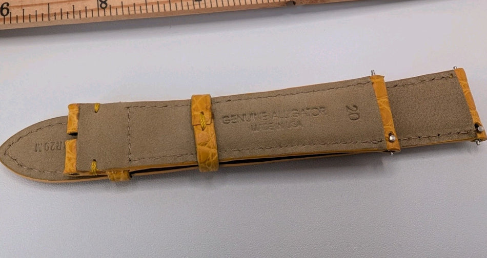 20mm Mustard Yellow Alligator Watch Band   Unused  No Buckle1