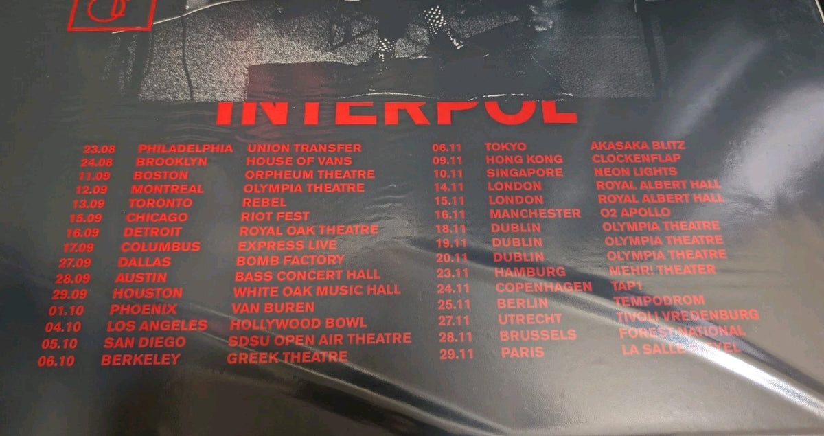 Interpol    2018 Tour Endhymns  POSTER1