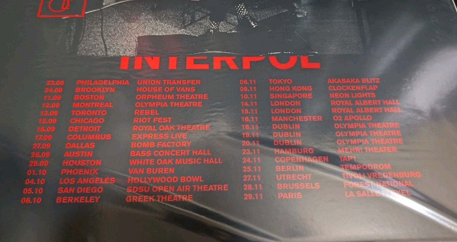 Interpol    2018 Tour Endhymns  POSTER1