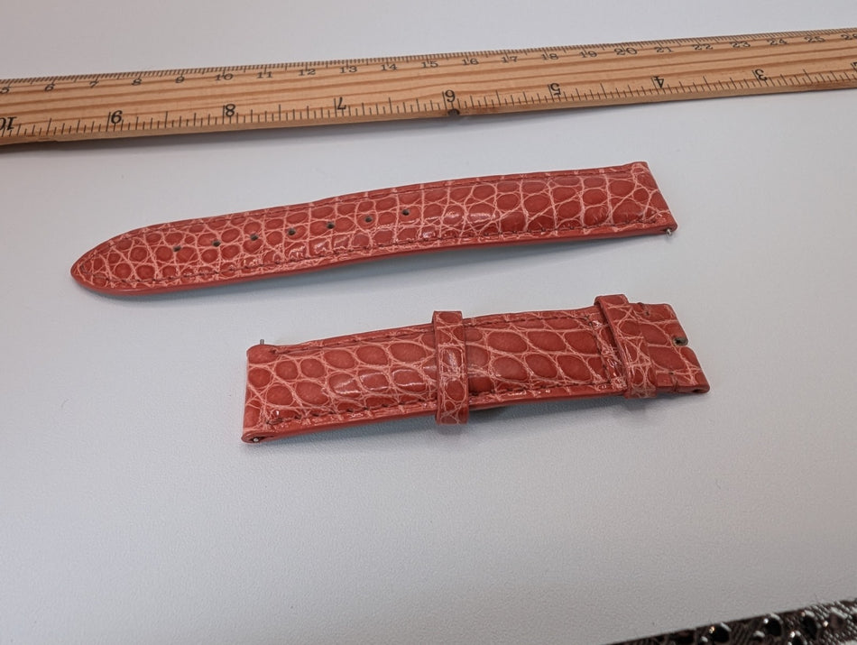 18mm Pink Alligator Watch Band Strap  No Buckle0