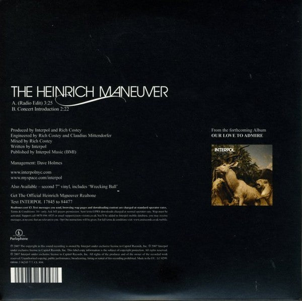 Interpol The Heinrich Maneuver 7" VINYL RECORD1