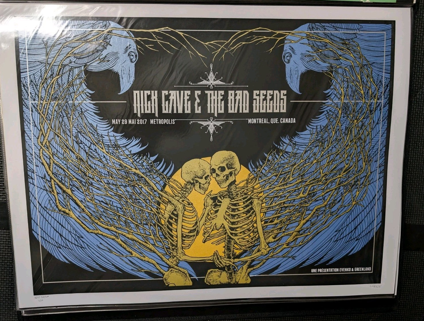 Nick Cave & The Bad Seeds  - 2017 Montreal Canada - Screen Print - 18x24