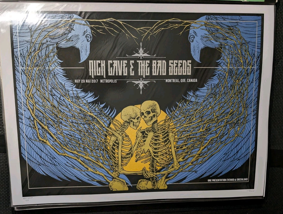 Nick Cave & The Bad Seeds  - 2017 Montreal Canada - Screen Print - 18x24