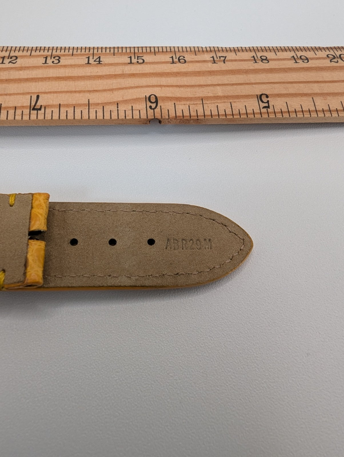20mm Mustard Yellow Alligator Watch Band   Unused  No Buckle2