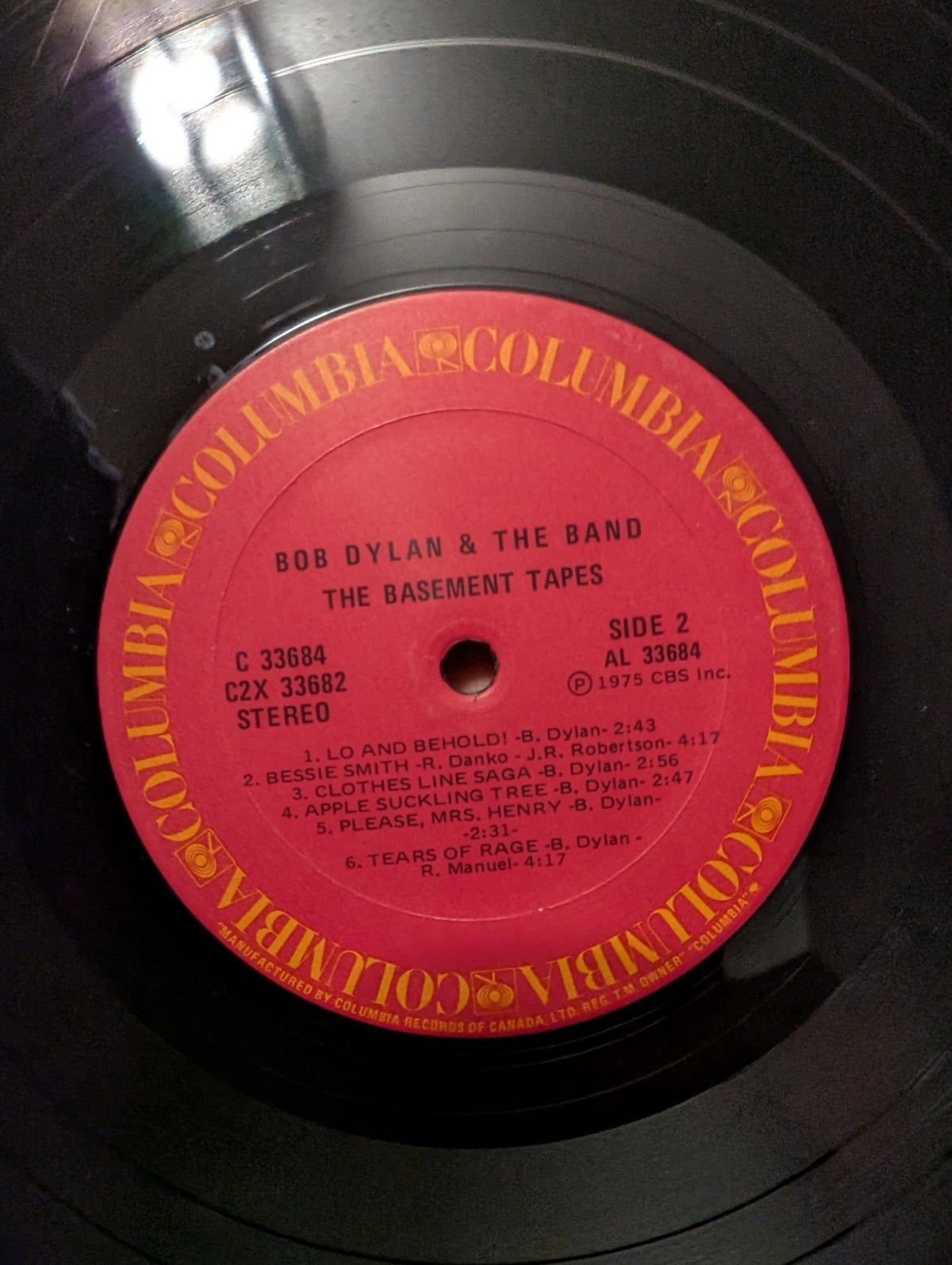 Bob Dylan & The Band The Basement Tapes Vinyl LP 1975 Folk Rock 2 Discs GF5