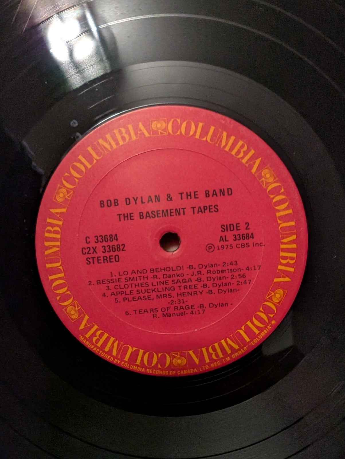 Bob Dylan & The Band The Basement Tapes Vinyl LP 1975 Folk Rock 2 Discs GF5