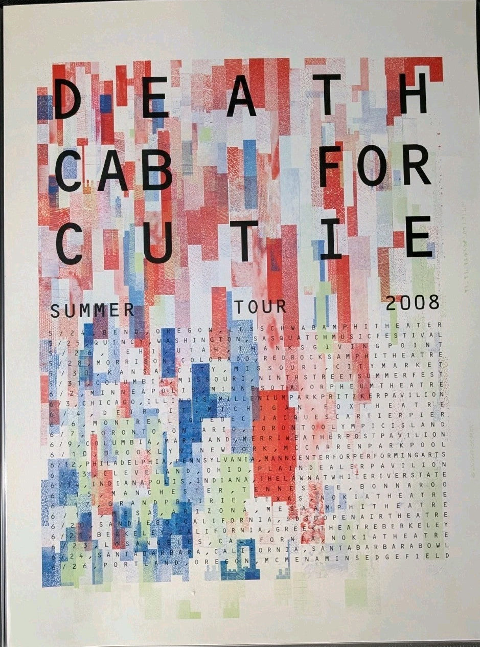 Death Cab For Cutie - 2008 Summer Tour Screen Print 