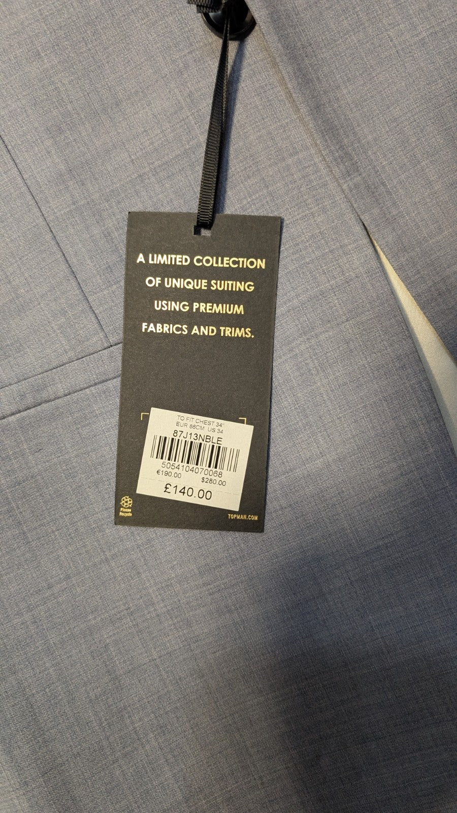 Topman -Limited Edition Suit Jacket- Super 100 - Tessuti - NWT4