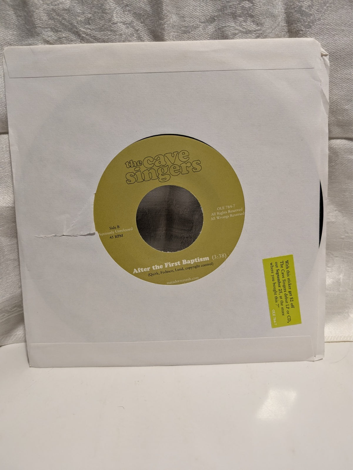 CAVE SINGERS   AFTER THE FIRST BAPTISM   7" RECORD1