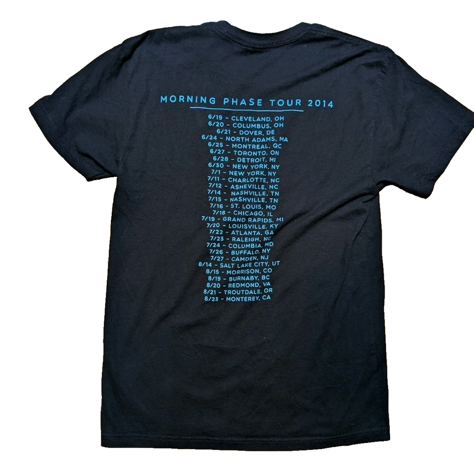 Beck  2014   NA Morning Phase Tour T shirt  SzS W/ ALL DATES 1