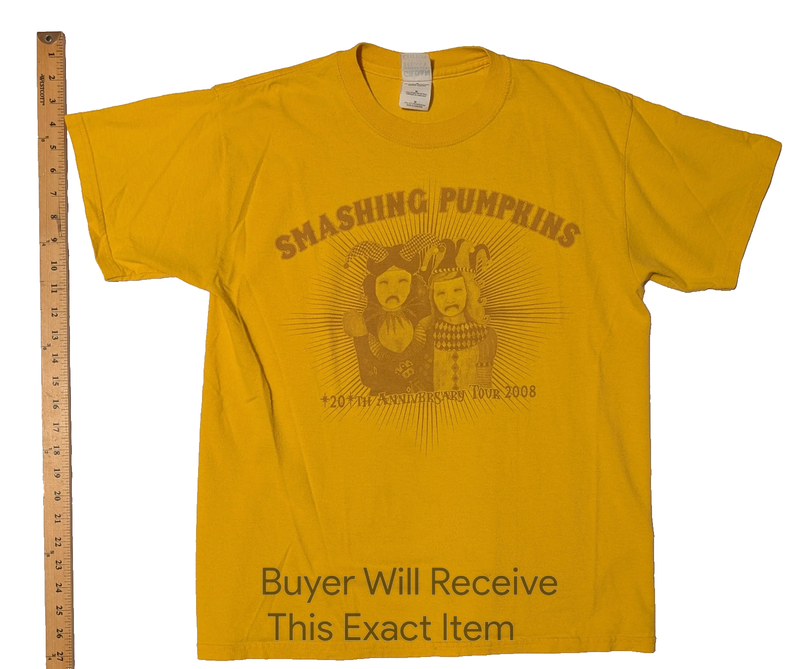 Smashing Pumpkins   20 Years of Sadness   2008 Tour shirt   size medium   Yellow0