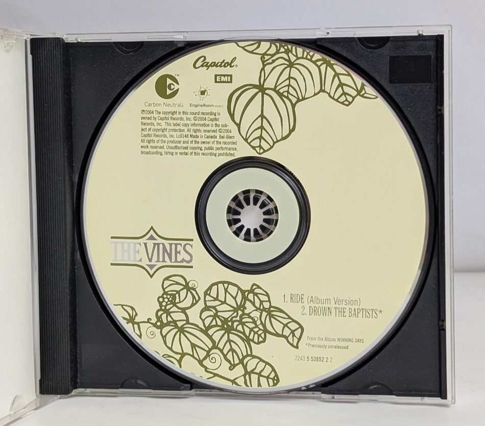 Ride The Vines 2004 – Canada CD, Single, Copy Protected Capitol Records – 72435 1