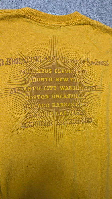 Smashing Pumpkins   20 Years of Sadness   2008 Tour shirt   size medium   Yellow5