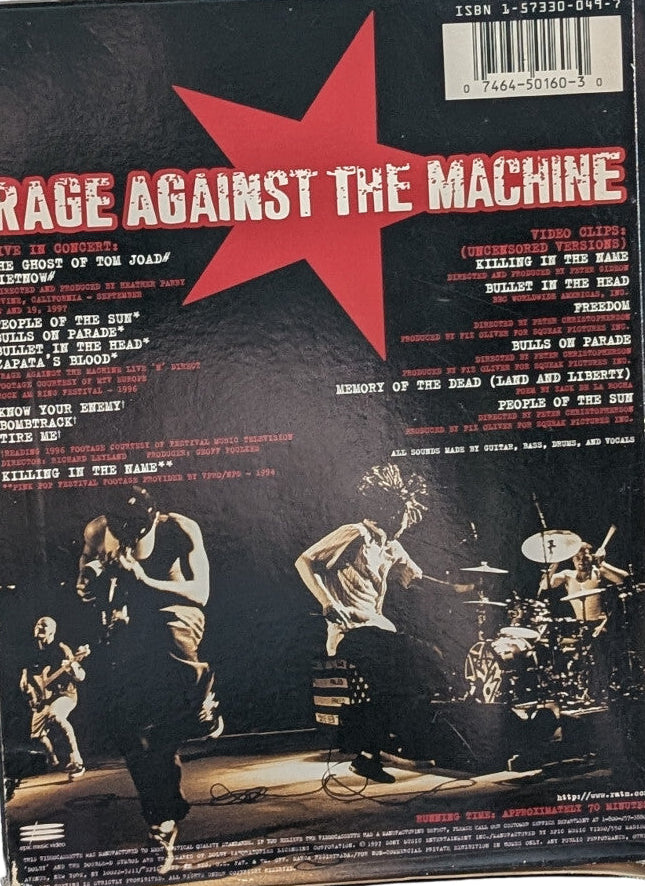 Rage Against The Machine – Rage Against The Machine,VHS, Single Box Set 