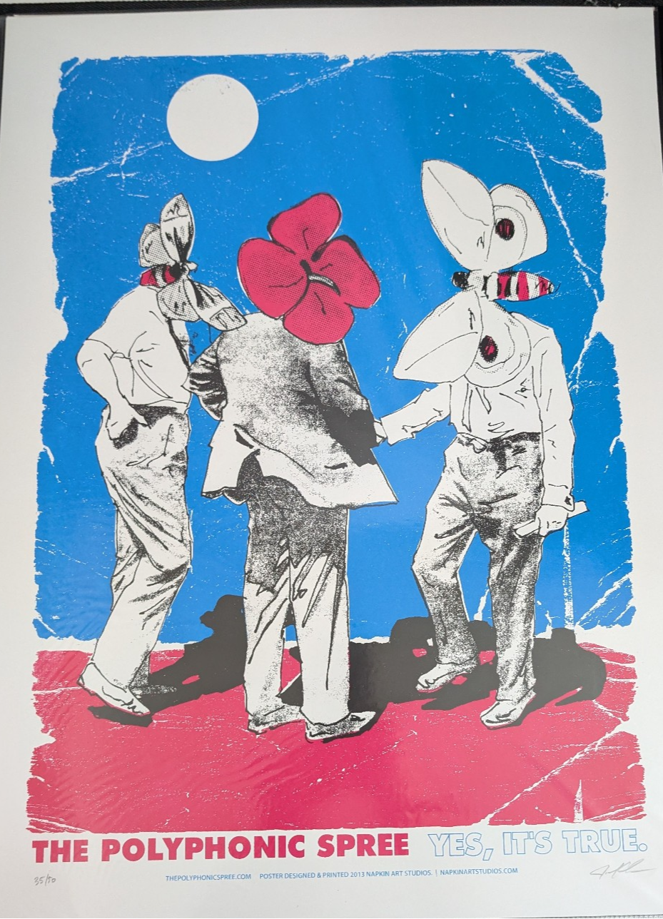 THE POLYPHONIC SPREE - YES ITS TRUE - 2013 SCREEN PRINT - #'D 35/50 