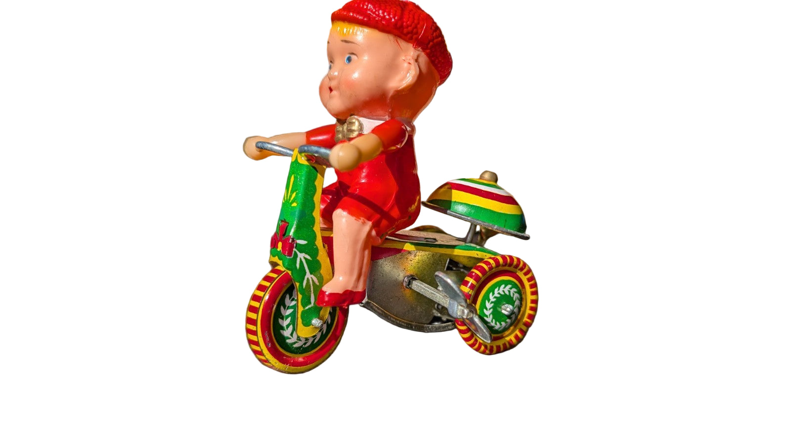 Vintage 1950'm'Ringing Tricycle' + box, tin toy