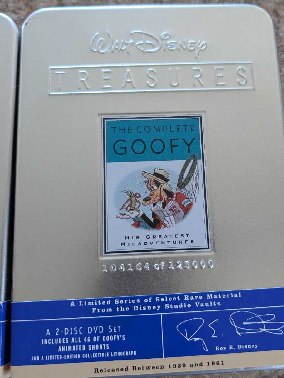 Walt Disney Treasures DVDs - 5 X 2Disc Sets + 2 Disney Decade Coins