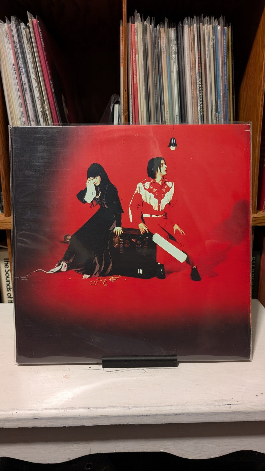 The White Stripes Elephant 2003 1st Pressing Vinyl Record 2xLP White Red VG+0