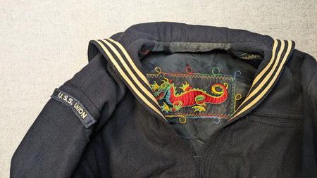 Original Military Vintage Navy Sailor Kracker Jack Blue Wool Tunic #27