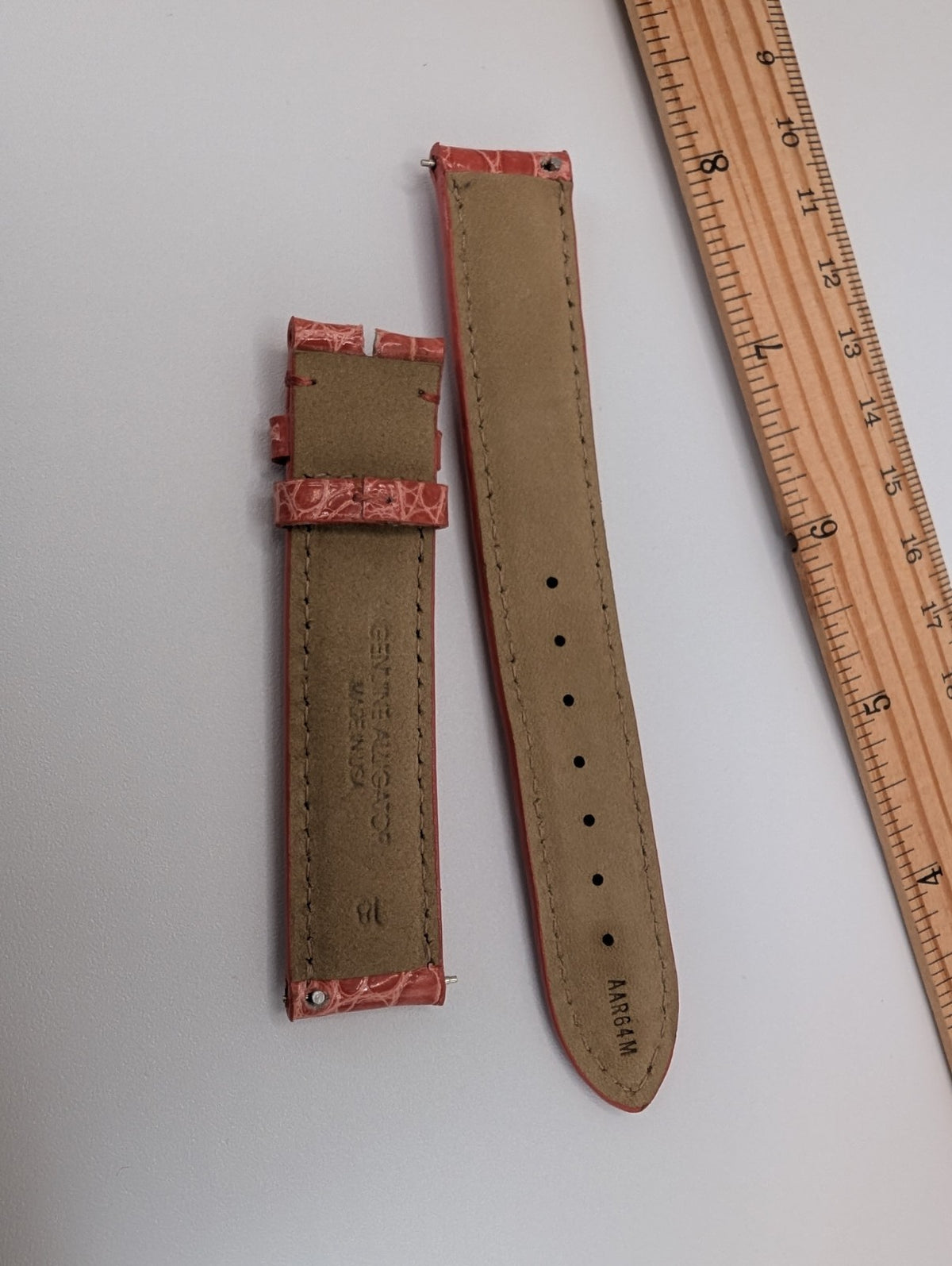18mm Pink Alligator Watch Band Strap  No Buckle2