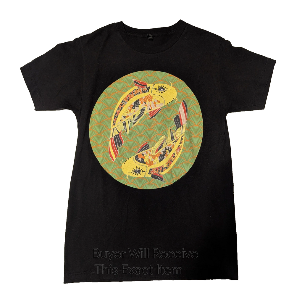 The Smashing Pumpkins 2016 Concert Tour T Shirt Gold Fish Yin Yang Black Size S0