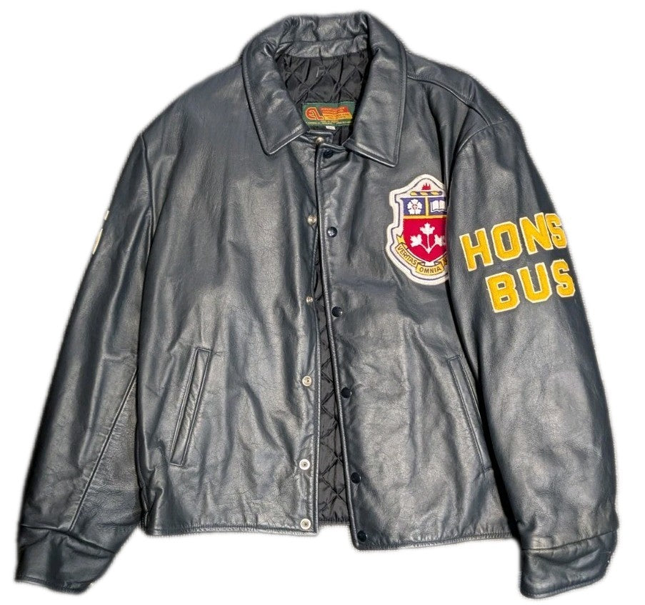 Wilfred Laurier   Leather Varsity Jacket   Vintage   Size 480