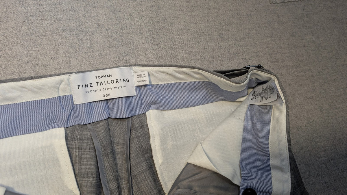Topman Suit Jacket (34) + Pants (30R)   Grey Plaid12