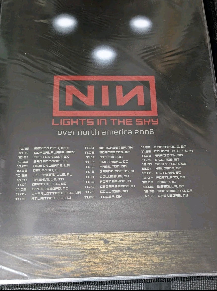 NIN - Lights In The Sky 2008 - Tour Poster - 18x24
