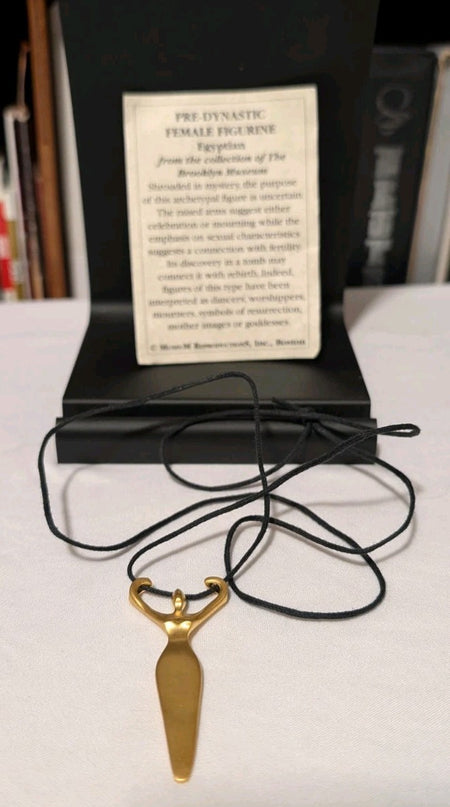Egyptian Pre-Dynastic Figurine Pendant 1 3/4" , 28" Waxed Cord- Reproduction2