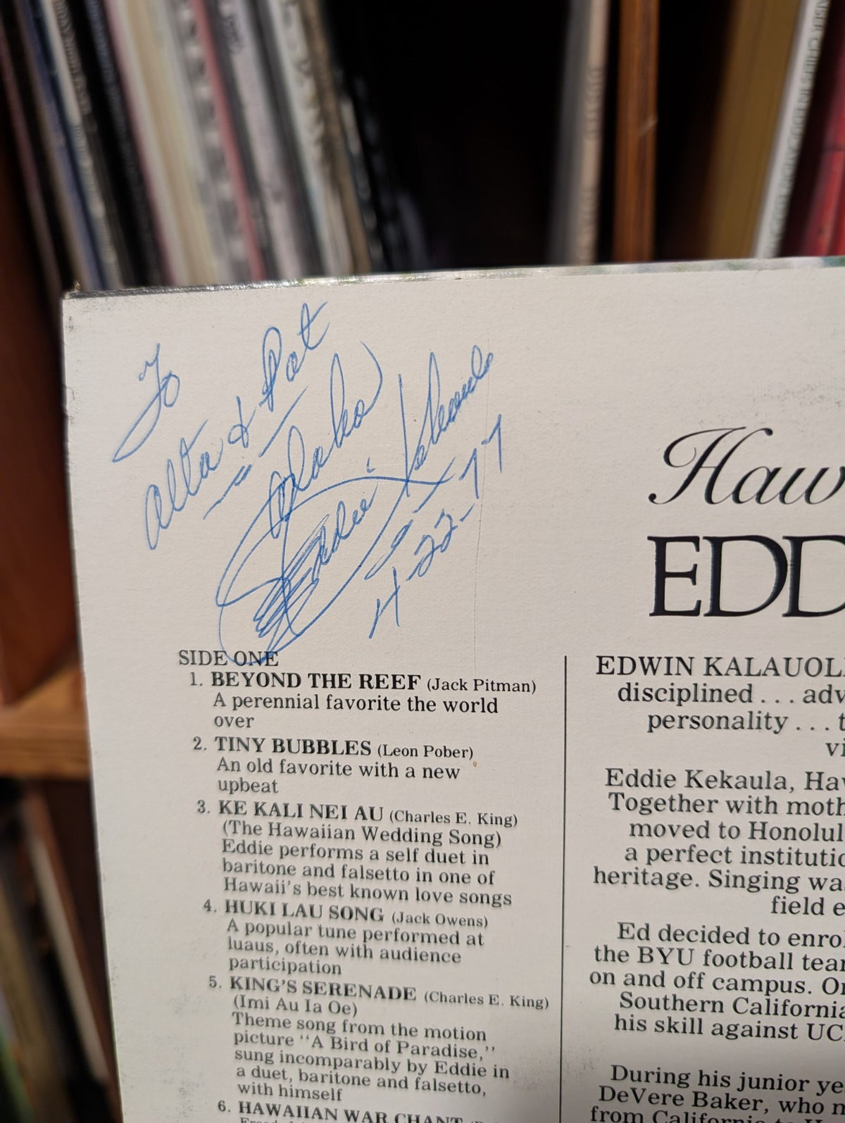 Eddie Kekaula, LP, VG, Hawaii's Golden Voice, KPL 1001 (singed, not verified)2